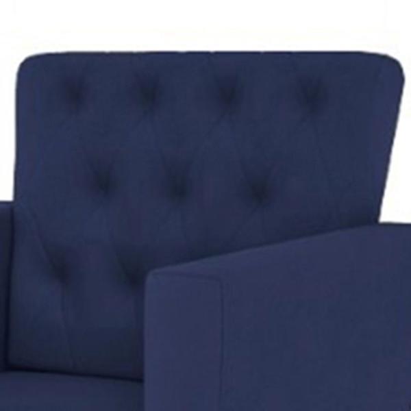 Imagem de Kit 02 Poltronas Decorativa Nina Capitonê suede Azul Marinho - 