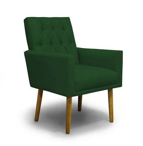 Imagem de Kit 02 Poltronas Decorativa Nina Retro Suede Verde - MeularDecor