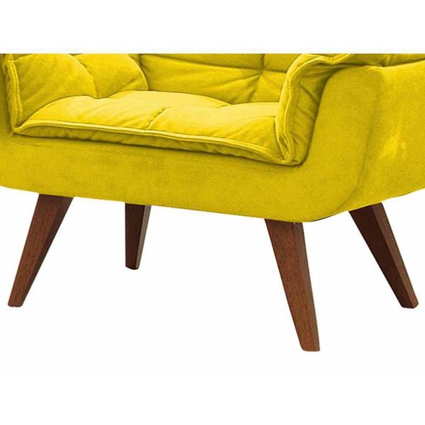 Imagem de Kit 02 Poltronas Decorativa Opalla Suede Amarelo - DS Móveis