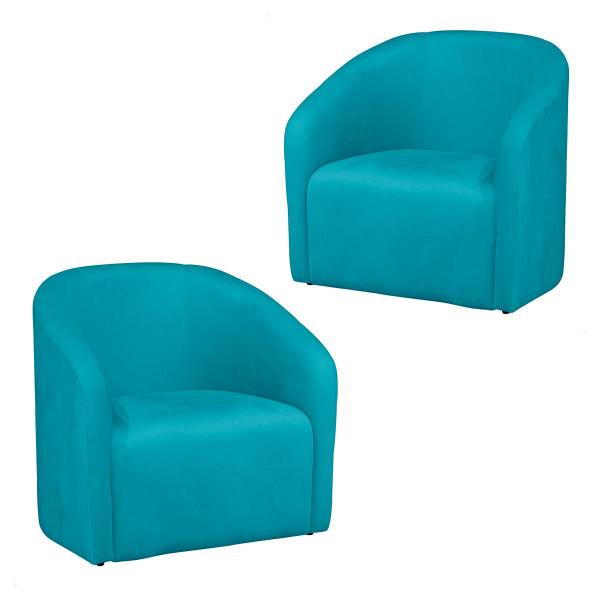 Imagem de Kit 02 Poltronas Decorativa para Sala Cadeira Estofada Recepção Escritório Veludo