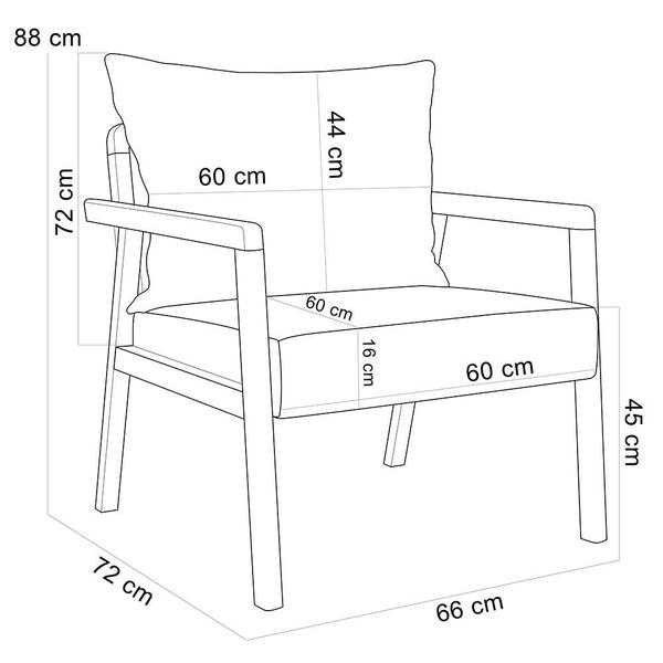 Imagem de Kit 02 Poltronas Decorativa Para Sala de Estar Alícia B04 Suede Azul Marinho - Lyam Decor