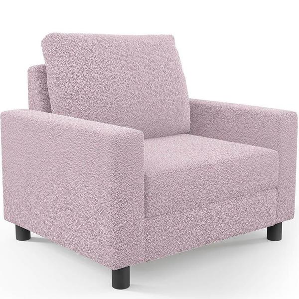 Imagem de Kit 02 Poltronas Decorativa Para Sala De Estar E Recepção Malta L02 Bouclê Rosê - Lyam Decor