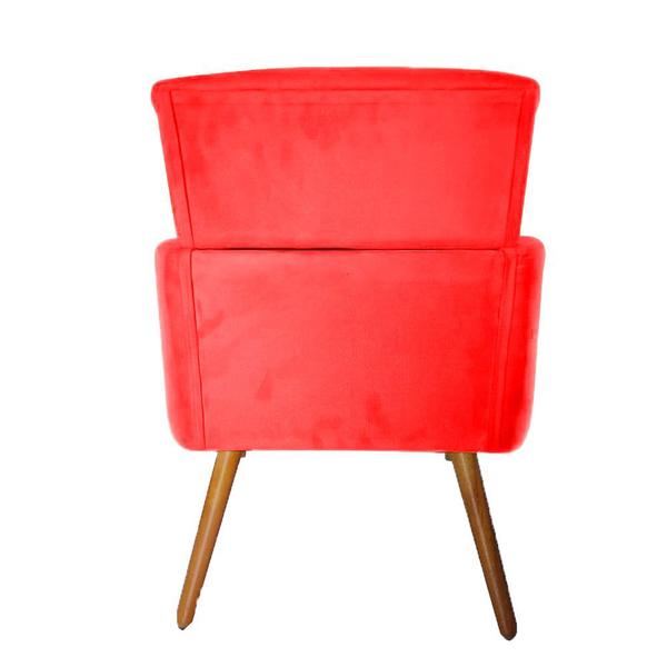 Imagem de Kit 02 Poltronas Decorativa Pés Palito Nina Plus Suede Vermelho - SA Móveis