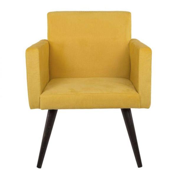 Imagem de Kit 02 Poltronas Decorativa Pés Palito Tabaco Nina Suede Amarelo - SA Móveis