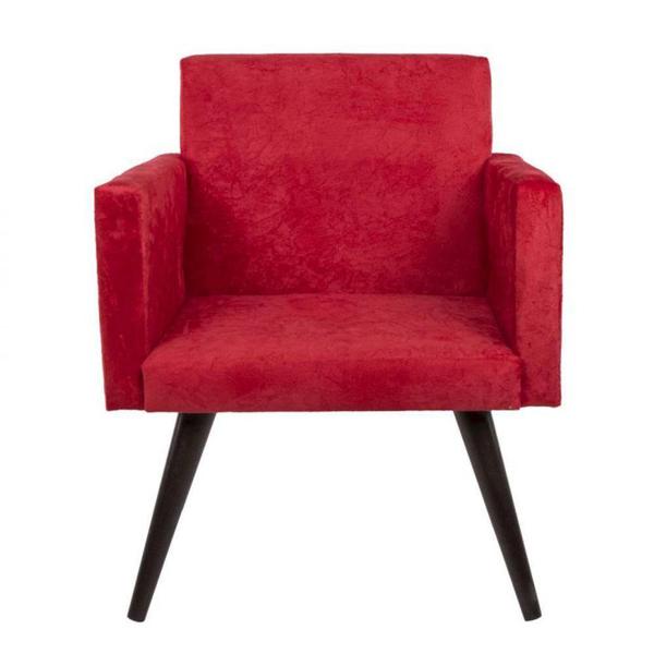 Imagem de Kit 02 Poltronas Decorativa Pés Palito Tabaco Nina Suede Vermelho - SA Móveis