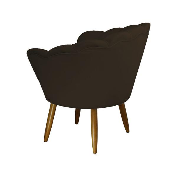 Imagem de Kit 02 Poltronas Decorativa Pétala Pés Palito Suede Marrom - DS Estofados