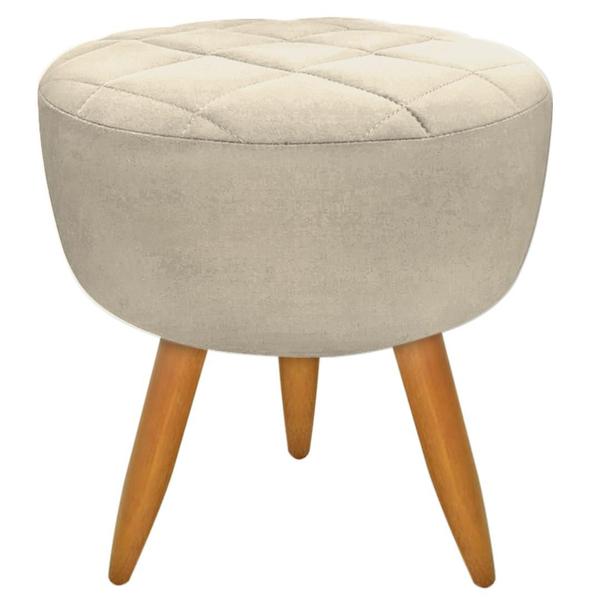 Imagem de Kit 02 Poltronas Decorativa + Puff Maitê Suede Bege camarim