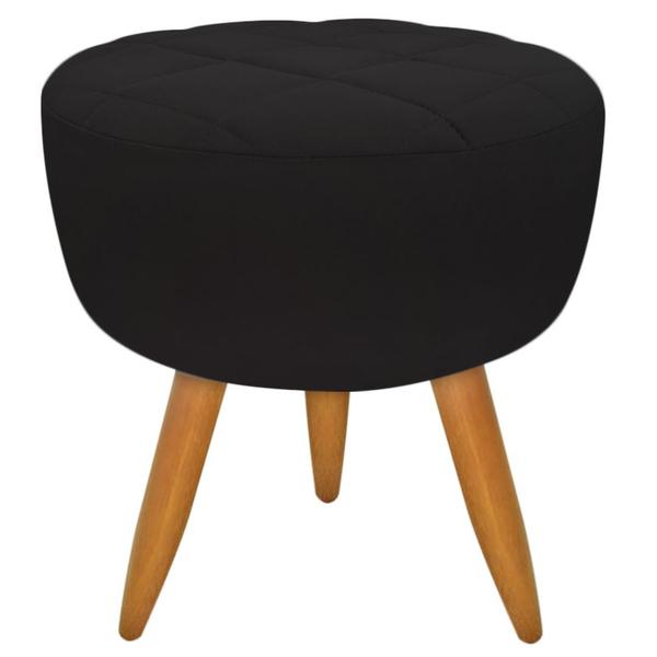 Imagem de Kit 02 Poltronas Decorativa + Puff Maitê Suede Preto leitura - 2M Decor