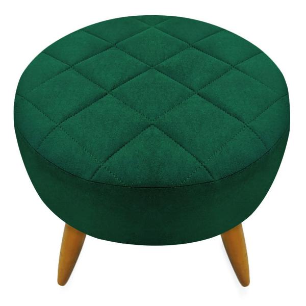 Imagem de Kit 02 Poltronas Decorativa + Puff Maitê Suede Verde - 2M Decor