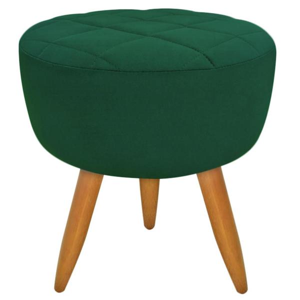 Imagem de Kit 02 Poltronas Decorativa + Puff Maitê Suede Verde camarim