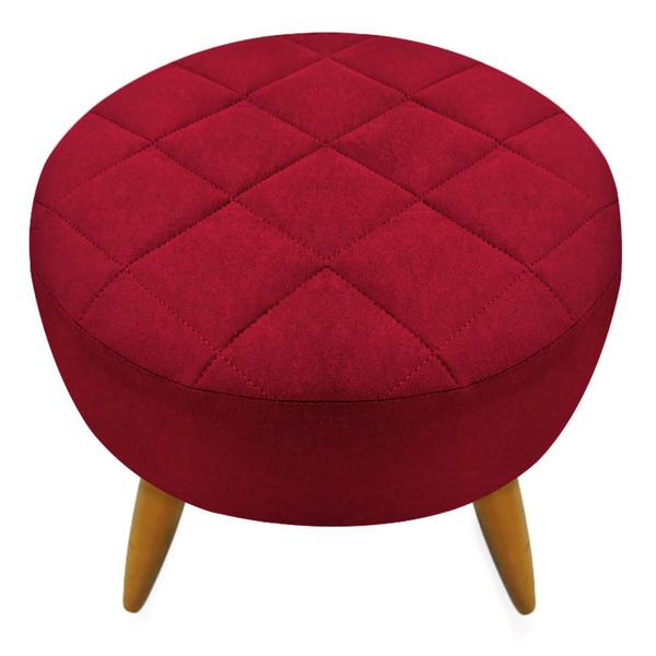 Imagem de Kit 02 Poltronas Decorativa + Puff Maitê Vermelho recepção