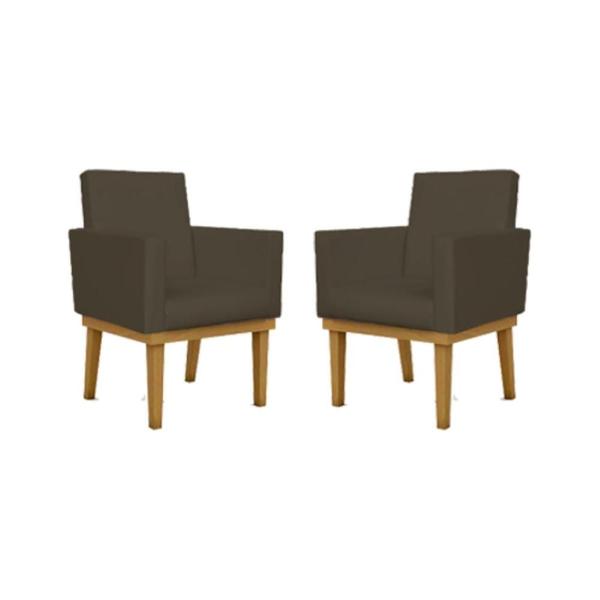 Imagem de Kit 02 Poltronas Decorativa Reforçada Oferta material sintético Balaqui