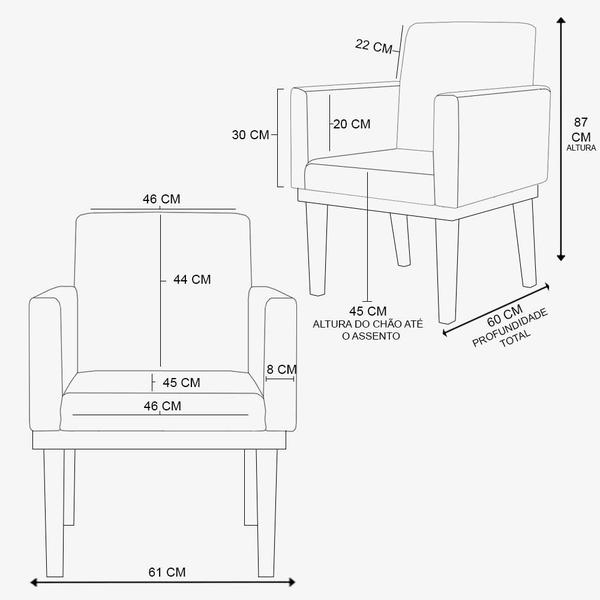 Imagem de Kit 02 Poltronas Decorativa Reforçada Oferta material sintético Balaqui