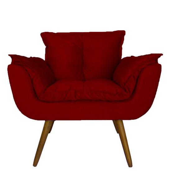 Imagem de Kit 02 Poltronas Decorativa Sala E Recepção Opala Suede Vermelho- DL DECOR