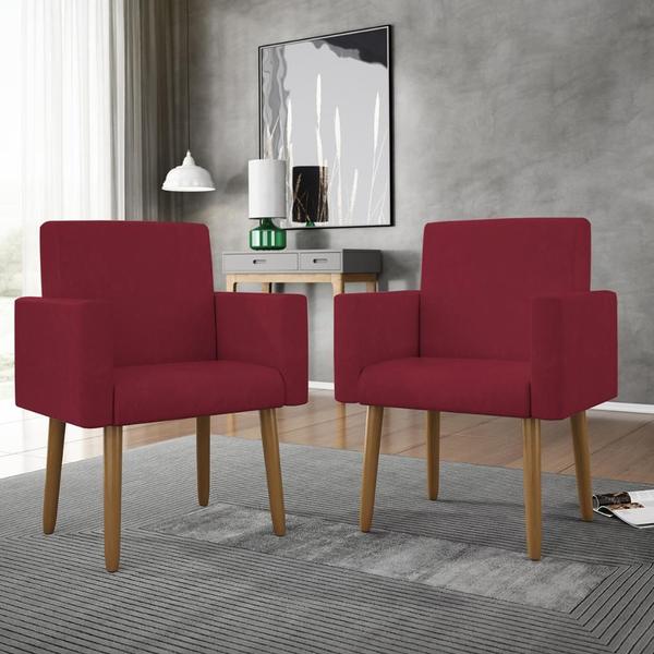 Imagem de Kit 02 Poltronas Decorativa Sala Oferta - Balaqui Decor Marsala