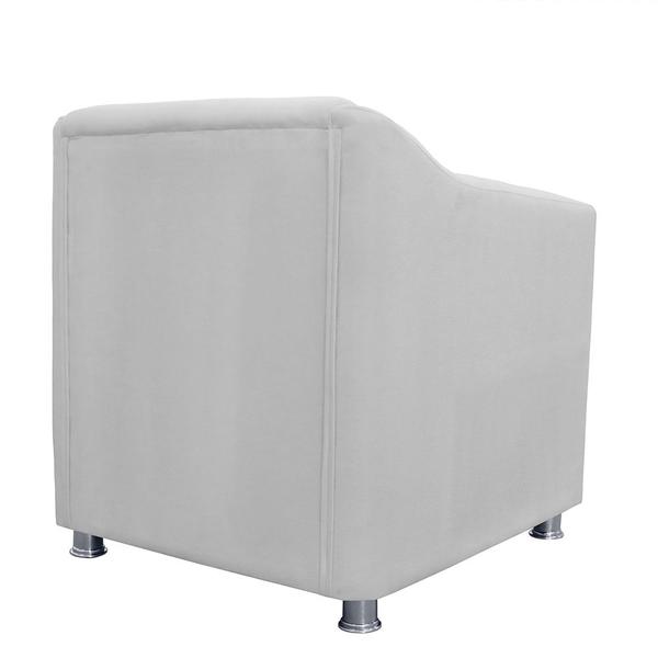 Imagem de Kit 02 Poltronas Decorativa Tilla Pés Cromados Suede Branco - DS Estofados