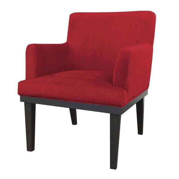 Imagem de Kit 02 Poltronas Decorativa Vitória Sala e Recepção Suede Vermelho - DS Móveis