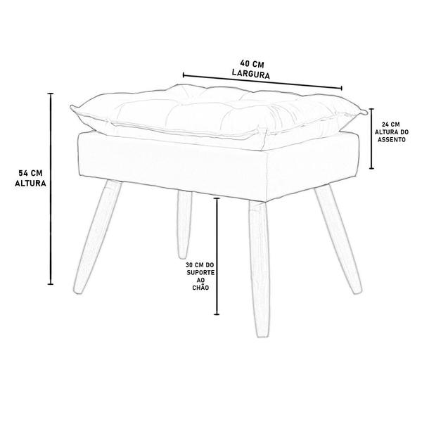 Imagem de Kit 02 Poltronas Decorativas + 01 Puff Para Apoio dos Pés