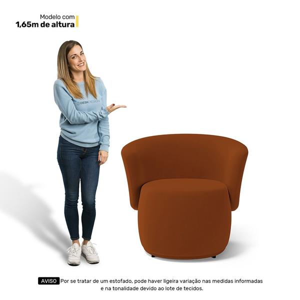 Imagem de Kit 02 Poltronas Decorativas Aisha Orgânica Veludo Terracota - Abmaza