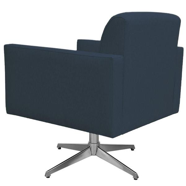 Imagem de Kit 02 Poltronas Decorativas Base Giratória Sala de Estar Helô L02 Suede Azul Marinho - Lyam Decor