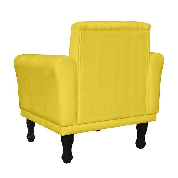 Imagem de Kit 02 Poltronas Decorativas Classic Pés Luis XV Suede Amarelo - DS Estofados