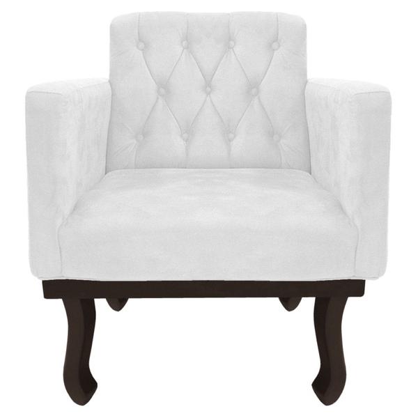 Imagem de Kit 02 Poltronas Decorativas Classic Sintético Branco - AM Decor