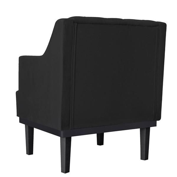 Imagem de Kit 02 Poltronas Decorativas Clássica Pés Trapézio Suede Preto - DS Estofados