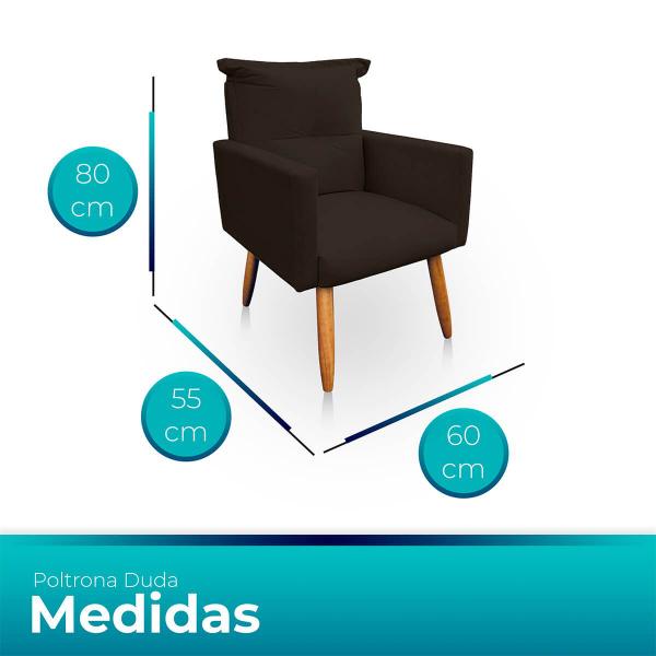 Imagem de Kit 02 Poltronas Decorativas Dora para Sala e Quarto Pés Palito Suede Escolha sua cor  WeD Decor