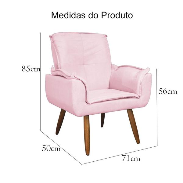 Imagem de Kit 02 Poltronas Decorativas Emília Plus Suede Várias Cores - DS Estofados.