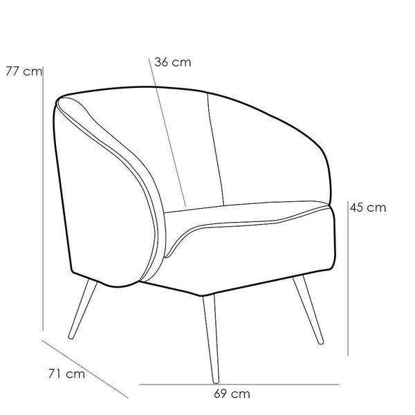 Imagem de Kit 02 Poltronas Decorativas Fixa Pés Palito Metalizado Agnes Veludo Verde C-303 - Lyam Decor