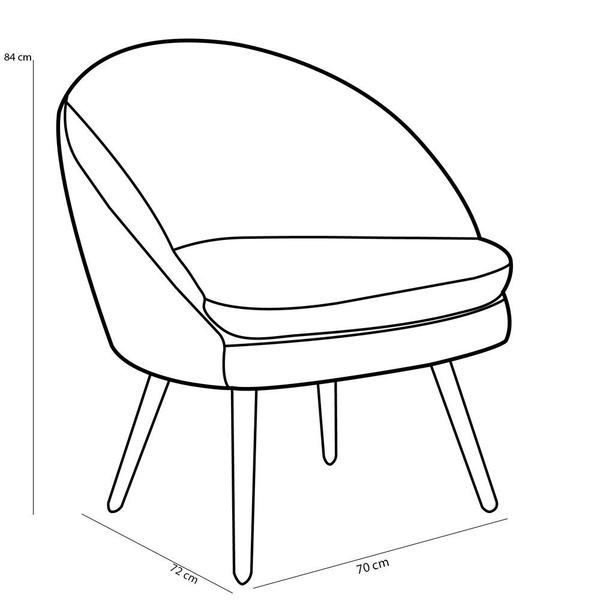 Imagem de Kit 02 Poltronas Decorativas Fixa Pés Palito Rafa C06 Veludo Bege C-309 - Lyam Decor