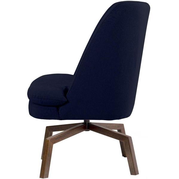 Imagem de Kit 02 Poltronas Decorativas Giratória Base Ka Pérsia D02 Veludo Azul Marinho B-287 - Lyam Decor