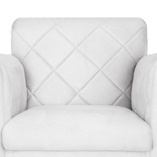 Imagem de Kit 02 Poltronas Decorativas Isa em Tressê Suede Branco - DS Estofados