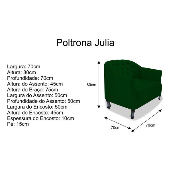 Imagem de Kit 02 Poltronas Decorativas Julia A02 Suede - Amarena Móveis