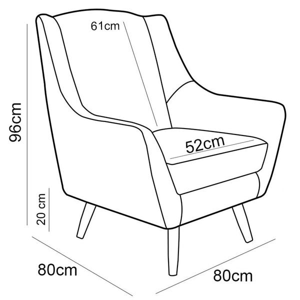 Imagem de Kit 02 Poltronas Decorativas Juliet Pés de Madeira B-304 Veludo Azul Marinho - Domi