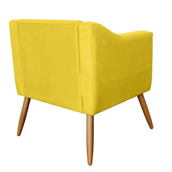 Imagem de Kit 02 Poltronas Decorativas Lavinia Pés Palito Suede Amarelo - DS Estofados