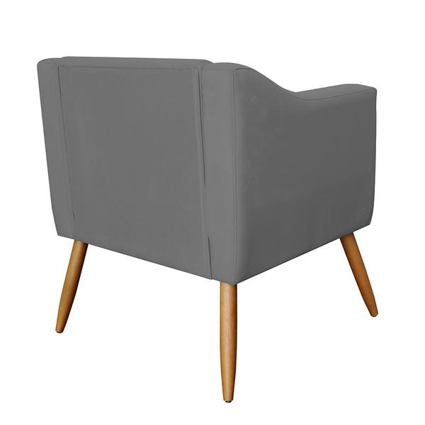 Imagem de Kit 02 Poltronas Decorativas Lavinia Pés Palito Suede Cinza - DS Estofados