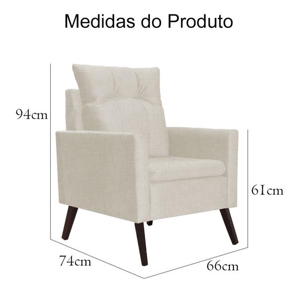 Imagem de Kit 02 Poltronas Decorativas Ligia Linho Cores - DS Estofados