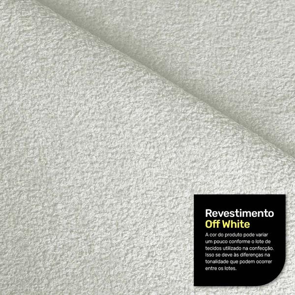 Imagem de Kit 02 Poltronas Decorativas Living Bloom com Pés de Madeira Bouclê Off White - Abmaza