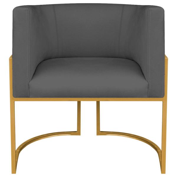 Imagem de Kit 02 Poltronas Decorativas Luna Base de Ferro Dourado Linho