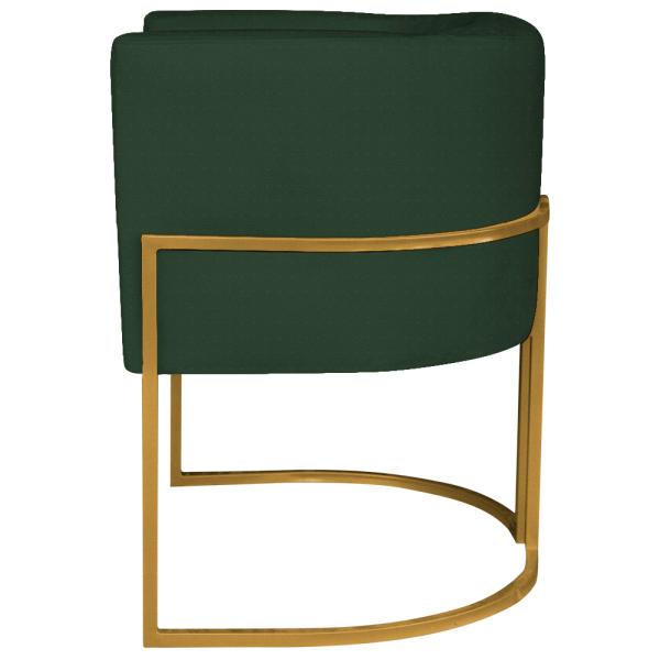 Imagem de Kit 02 Poltronas Decorativas Luna Base de Ferro Dourado Linho