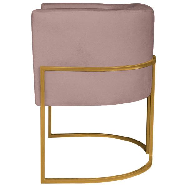 Imagem de Kit 02 Poltronas Decorativas Luna Base de Ferro Dourado Linho