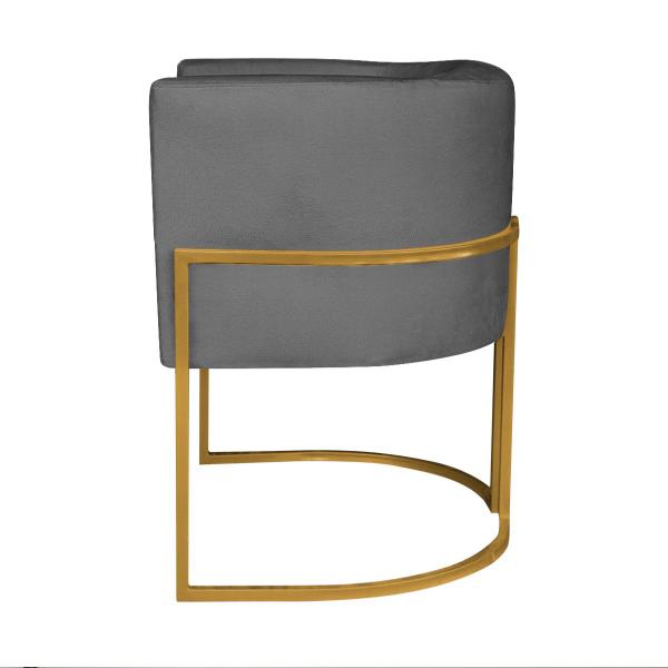 Imagem de Kit 02 Poltronas Decorativas Luna Base de Ferro Dourado Linho