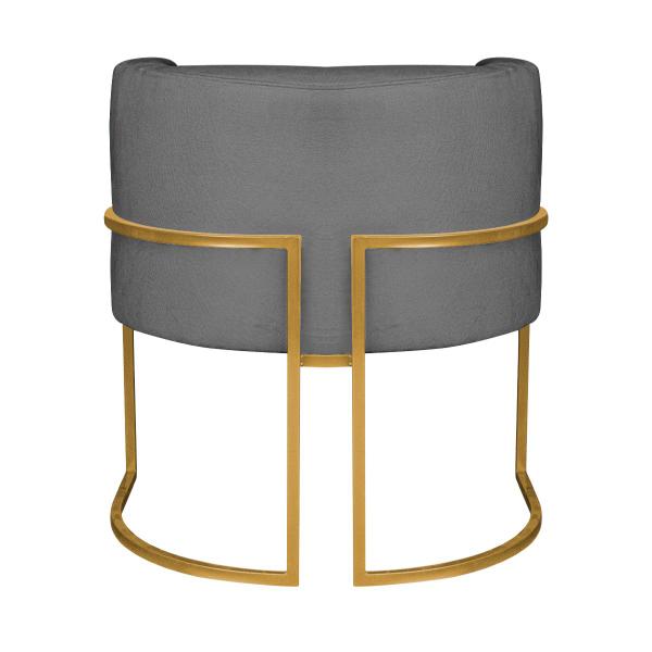 Imagem de Kit 02 Poltronas Decorativas Luna Base de Ferro Dourado Linho