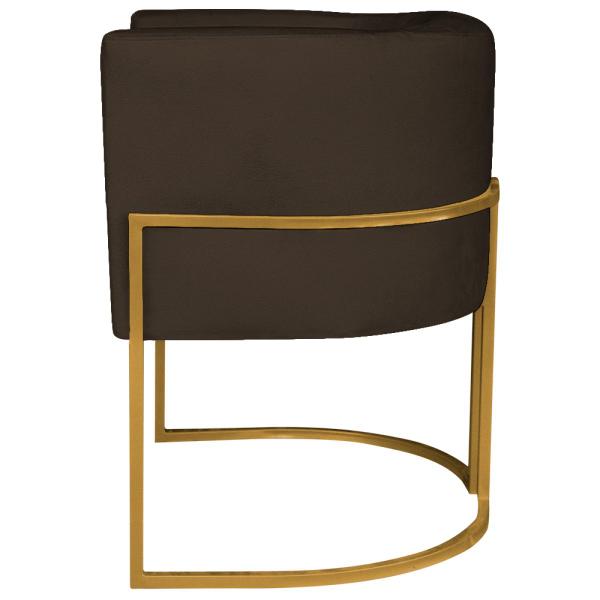 Imagem de Kit 02 Poltronas Decorativas Luna Base de Ferro Dourado Sintético