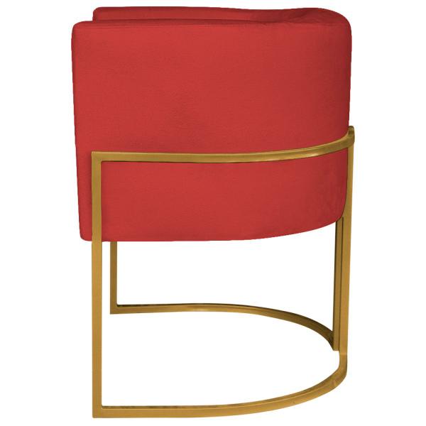 Imagem de Kit 02 Poltronas Decorativas Luna Base de Ferro Dourado Sintético