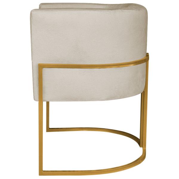 Imagem de Kit 02 Poltronas Decorativas Luna Base de Ferro Dourado Suede