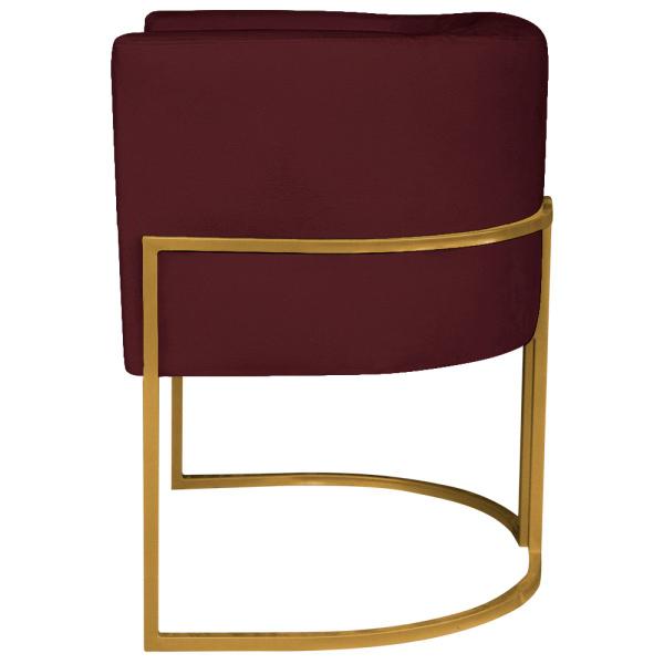 Imagem de Kit 02 Poltronas Decorativas Luna Base de Ferro Dourado Suede