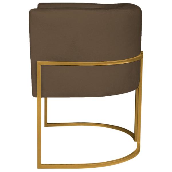 Imagem de Kit 02 Poltronas Decorativas Luna Base de Ferro Dourado Suede