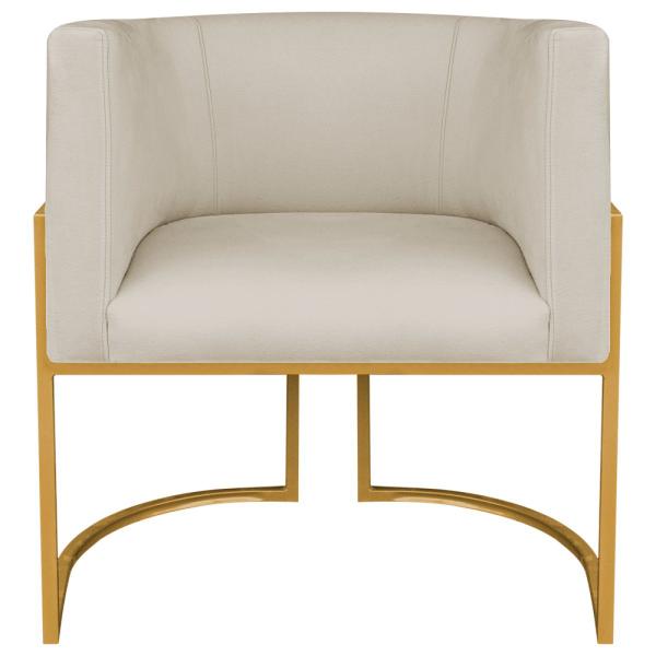 Imagem de Kit 02 Poltronas Decorativas Luna Base de Ferro Dourado Suede